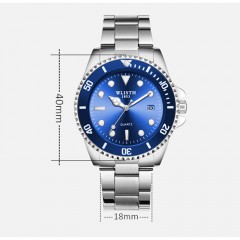 Montres pour hommes en acier lumineux avec quartz