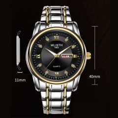 Montre en acier étanche avec quartz pour hommes