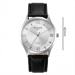 Montres pour hommes bracelet en cuir imperméable grand cadran