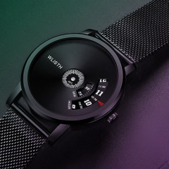 WLISTH montre noire imperméable pour les hommes