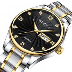 WLISTH montres pour hommes double pression Butterfly Butterfly calendrier semaine lumineuse