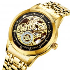 WLISTH montres pour hommes entièrement automatique avec des aiguilles lumineuses mécaniques découpées