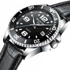 WLISTH montres pour hommes bracelet en acier/bracelet en cuir cadran spirale lumineux