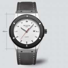 WLISTH montre hommes avec calendrier affichage lumineux bracelet en acier/ceinture en cuir