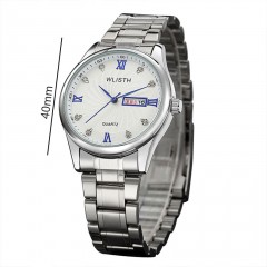 WLISTH montres pour hommes cadran spirale calendrier semaine acier bracelet/ceinture en cuir