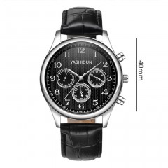 YASHIDUN montre bracelet en acier/bracelet en cuir avec mouvement à quartz imperméable