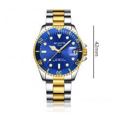 WLISTH Montres pour hommes loupe calendrier en acier avec la lumière lumineuse