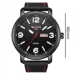 WLISTH montres pour hommes chiffres gravés aiguilles lumineuses affichage double calendrier