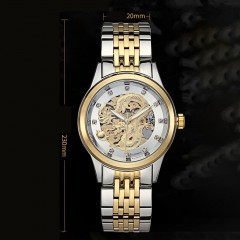 WLISTH montres pour les hommes doré cadran dragon entièrement automatique mécanique imperméable