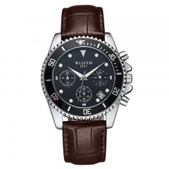 WLISTH montres pour hommes couronne en spirale trois plateaux six aiguilles calendrier