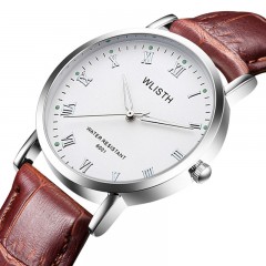 WLISTH montres pour hommes simple et élégant imperméable brillant ceinture en cuir/bracelet en acier