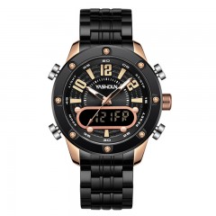 YASHIDUN montre double mouvement lumineuse aiguilles chiffres en acier bracelet