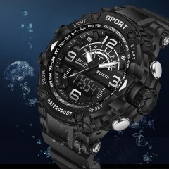 WLISTH montres pour hommes LED affichage lumineux bracelet en silicone miroir en résine