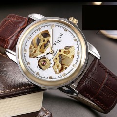 WLISTH montres pour hommes entièrement automatique avec des aiguilles lumineuses mécaniques déployant boucle
