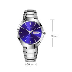 WLISTH montres pour hommes double calendrier en acier massif avec brillant