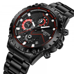 WLISTH montres pour hommes lunette engrenage lumineux fonction bracelet en acier inoxydable