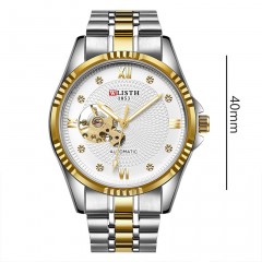 WLISTH montres pour hommes entièrement automatique avec des aiguilles lumineuses mécaniques imperméables