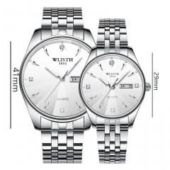 WLISTH montres pour hommes double calendrier châtaigne d'eau miroir imperméable