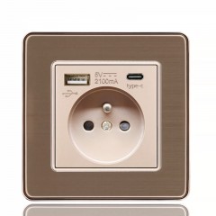 Prise USB française en acier inoxydable