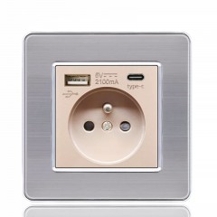 Prise USB française en acier inoxydable