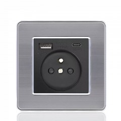 Prise USB française en acier inoxydable