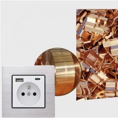 Prise USB française panneau en verre