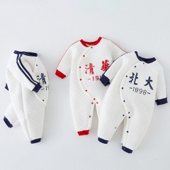 Combinaison bébé en coton chaud avec ouverture oblique