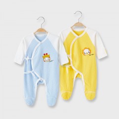 Combinaison bébé en coton avec patte oblique et bretelles pour petits animaux