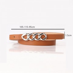 Ceinture Ladies Strap Type Plaque Boucle Ceinture en cuir mince PU