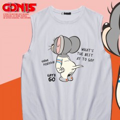 T-shirt sans manches avec gilet col rond et épaules en coton