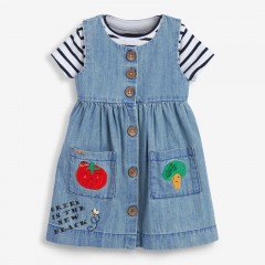 Robe sans manches pour enfant en coton avec motif brodé