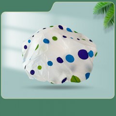 Bonnet de bain transparent à pois colorés
