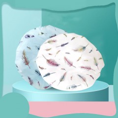 Bonnet de bain imprimé en plumes colorées