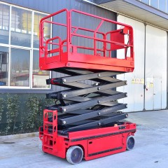 Nacelles à ciseaux électrohydraulique amovible rouge
