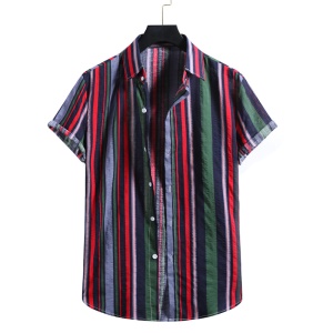 Chemisette homme à bandes multicolorées