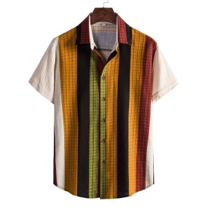 Chemisette homme à bandes multicolores