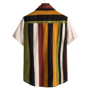 Chemisette homme à bandes multicolores