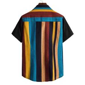 Chemisette homme à bandes multicolores