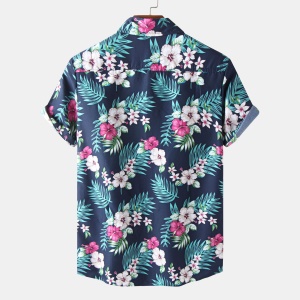 Chemisette manches courtes homme  à motif fleuri