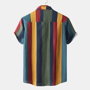Chemisette homme à bandes multicolores