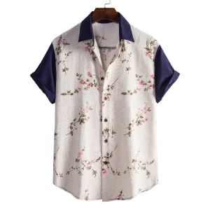 Chemisette homme à motif fleuri