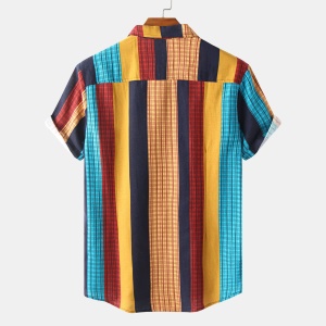 Chemisette homme à bandes multicolores