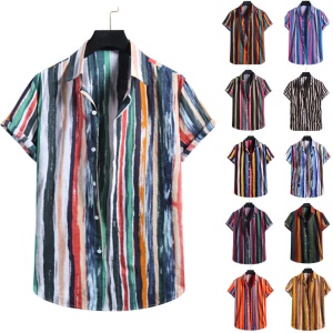 Chemisette homme à bandes multicolorées