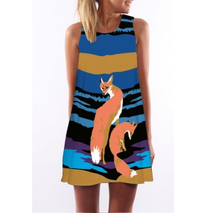 Robe  sans manches décolletée avec col rond