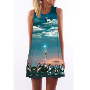 Robe ample décolletée à col rond