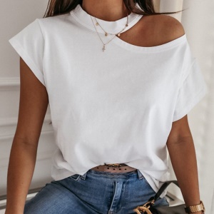 T-shirt femme avec épaule ouverte