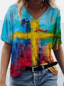 Tshirt à manches longues avec motif irrégulier