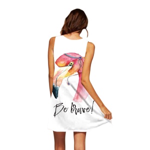 Robe sans manche motifs colorés avec col rond