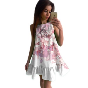 Robe sans manches  à col rond