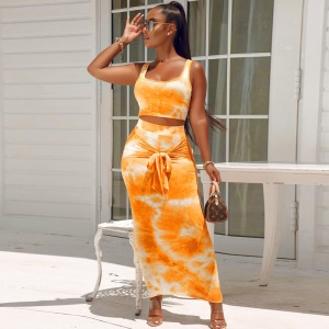 Ensemble Mini haut + Longue jupe